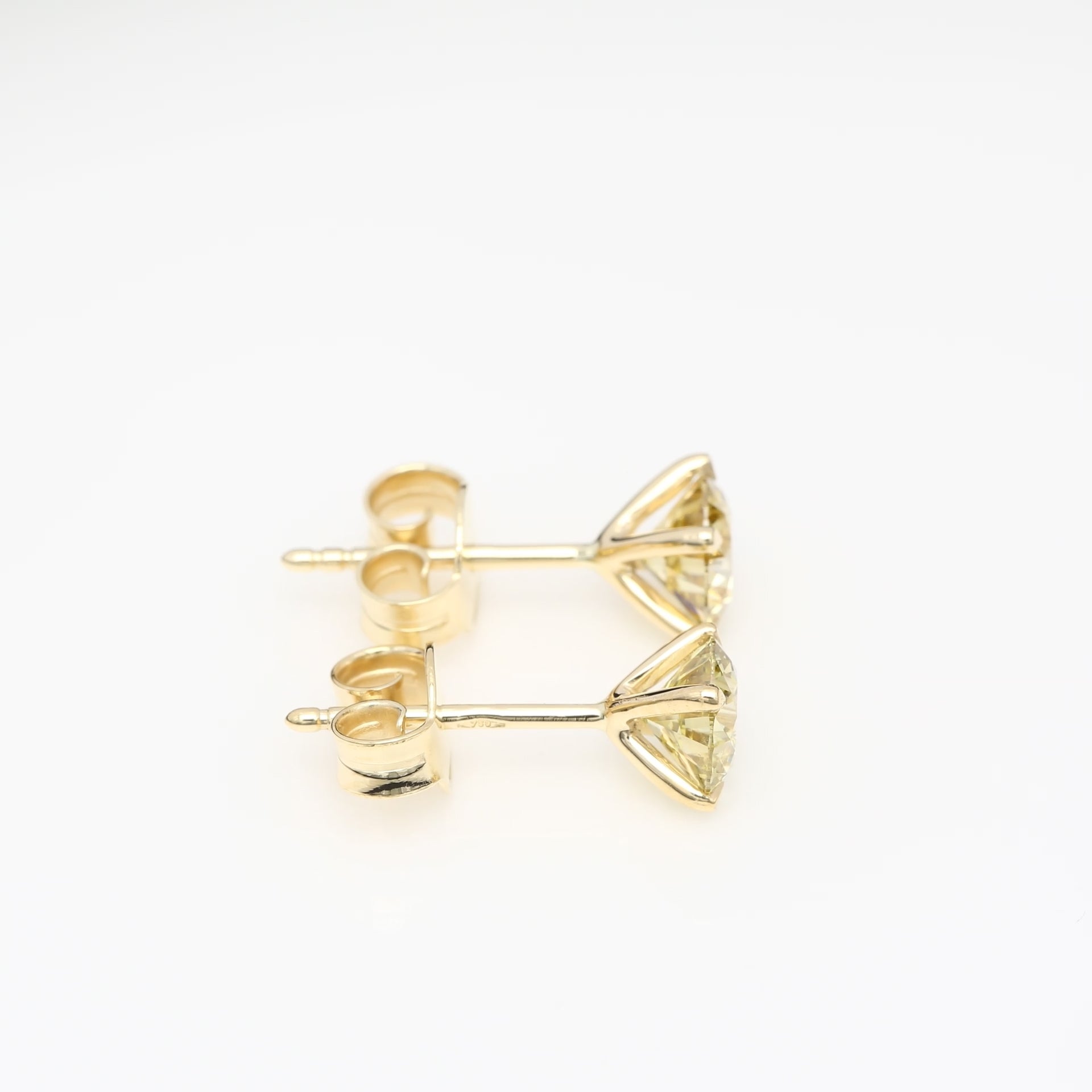 2 x 0.50 CT (GUL RUND) DIAMANTÖRHÄNGEN