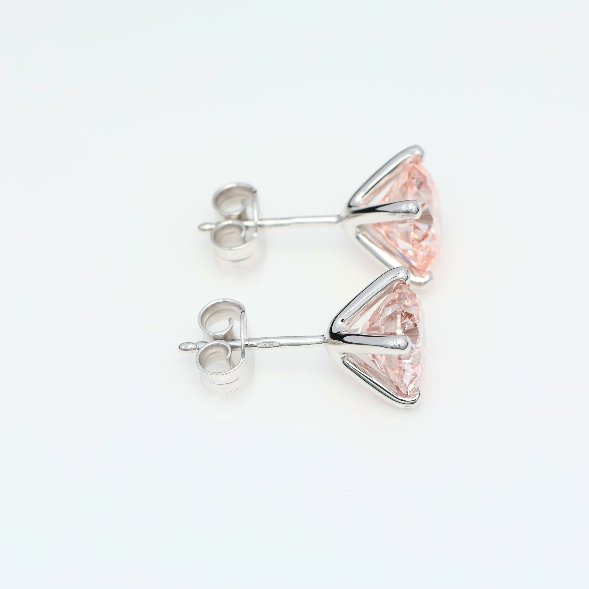 2 x 2.00 CT (ROSA RUND) DIAMANTÖRHÄNGEN