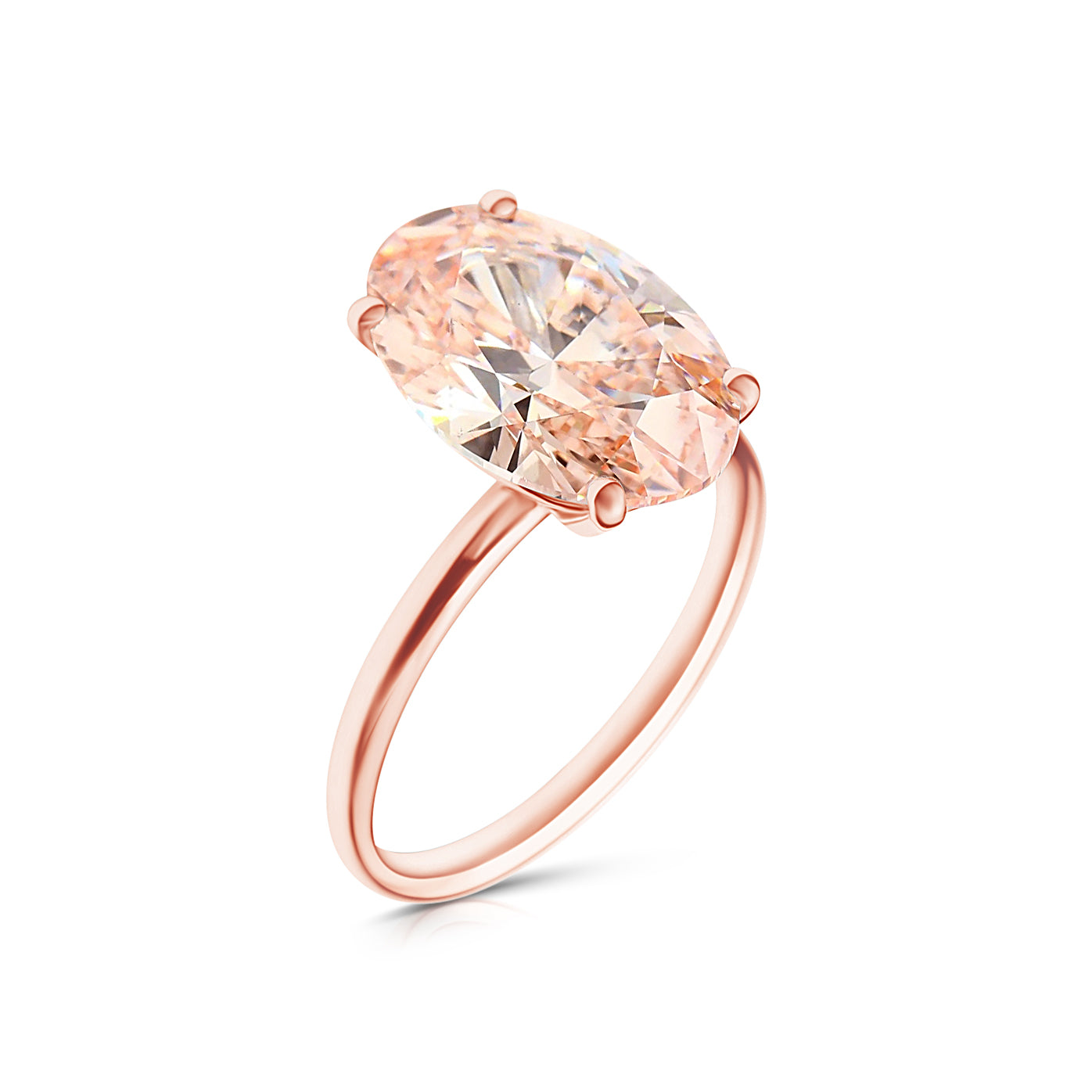5.00 CT (ROSA OVAL) DIAMANTRING SOLITÄR