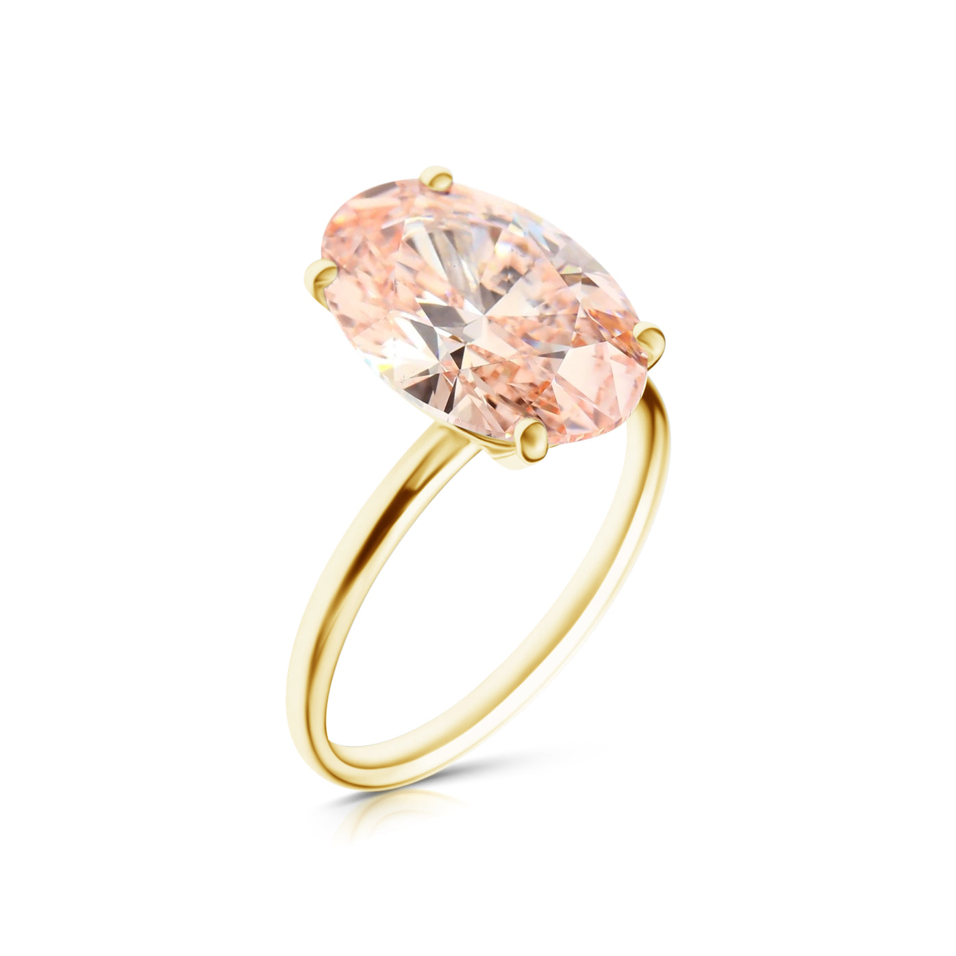 5.00 CT (ROSA OVAL) DIAMANTRING SOLITÄR
