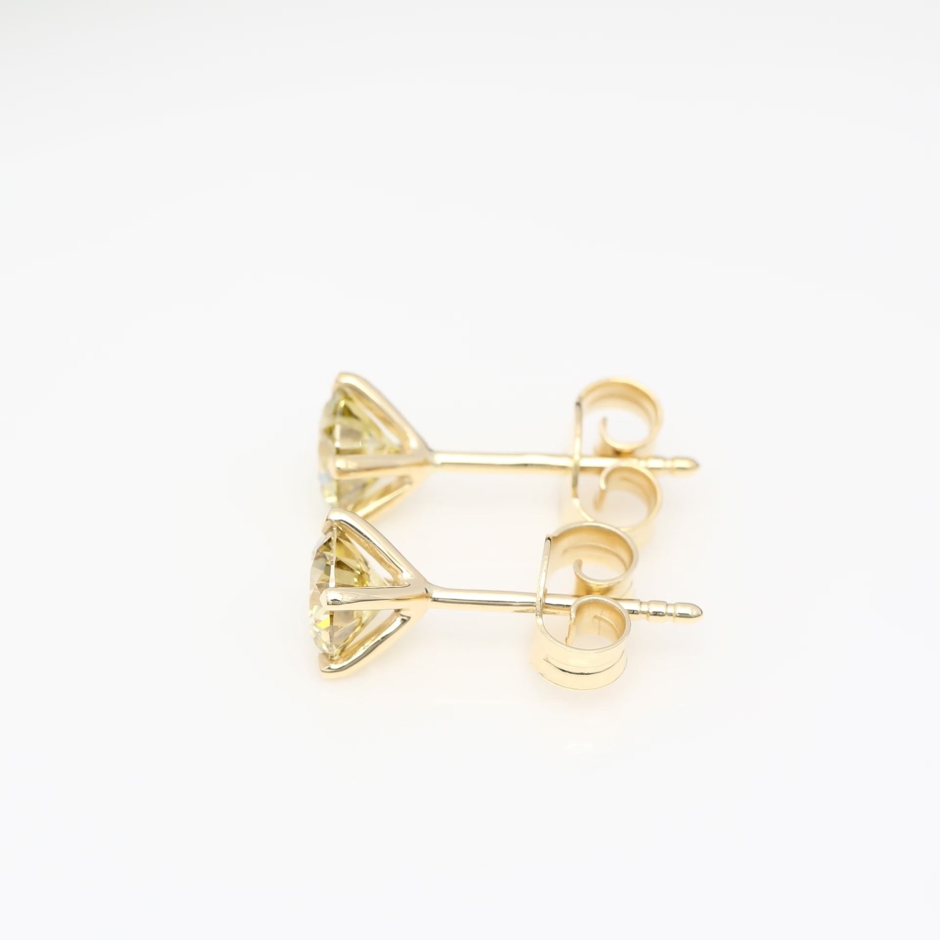 2 x 0.50 CT (GUL RUND) DIAMANTÖRHÄNGEN