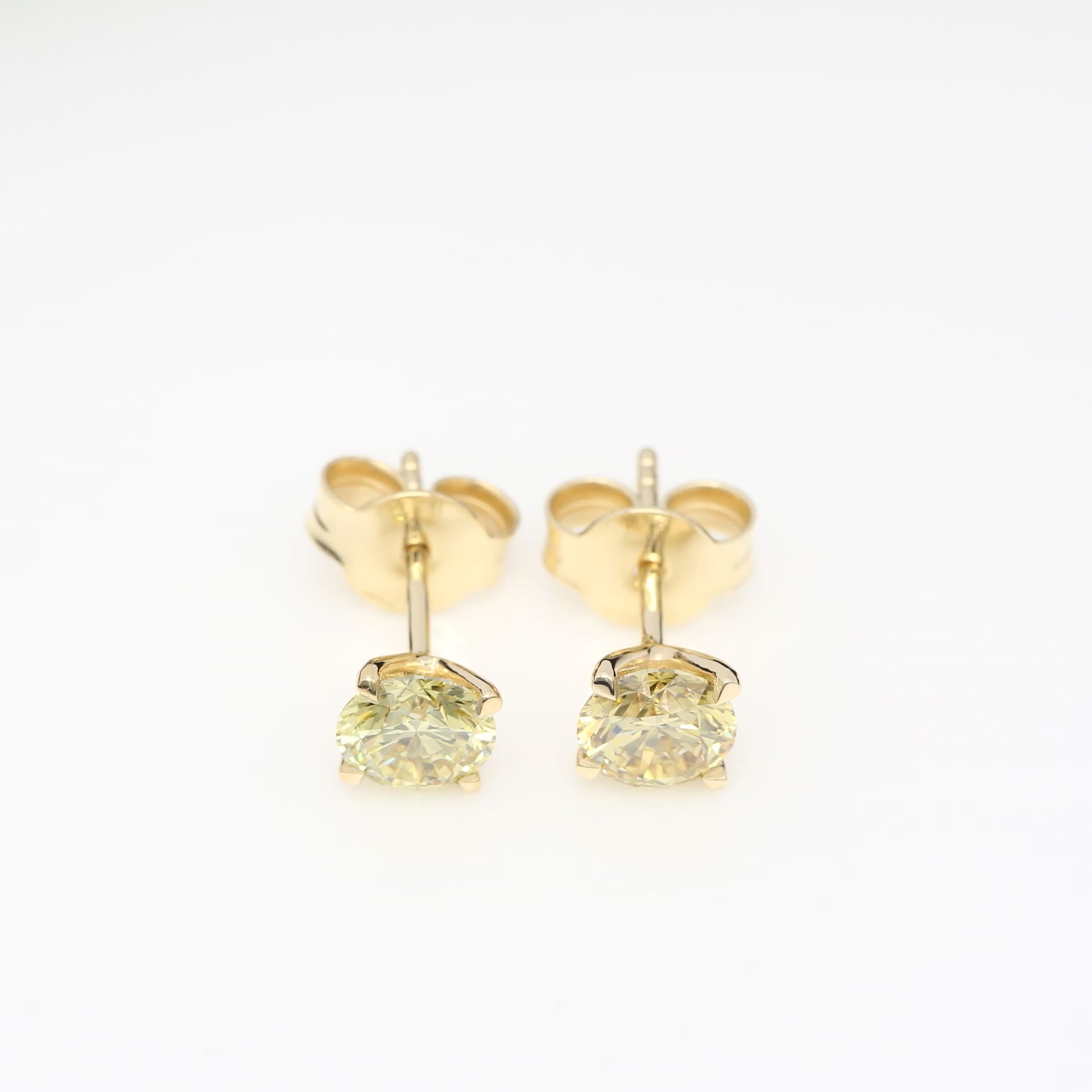 2 x 0.50 CT (GUL RUND) DIAMANTÖRHÄNGEN