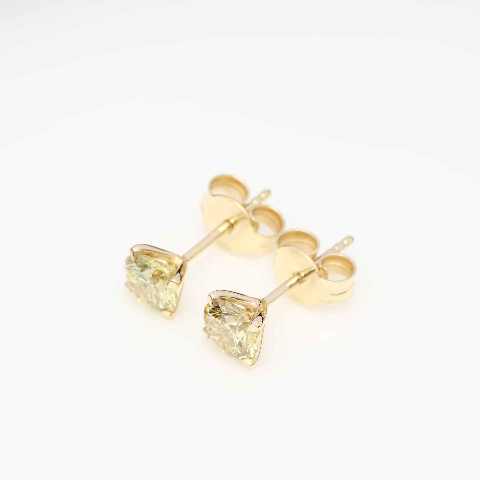 2 x 0.50 CT (GUL RUND) DIAMANTÖRHÄNGEN