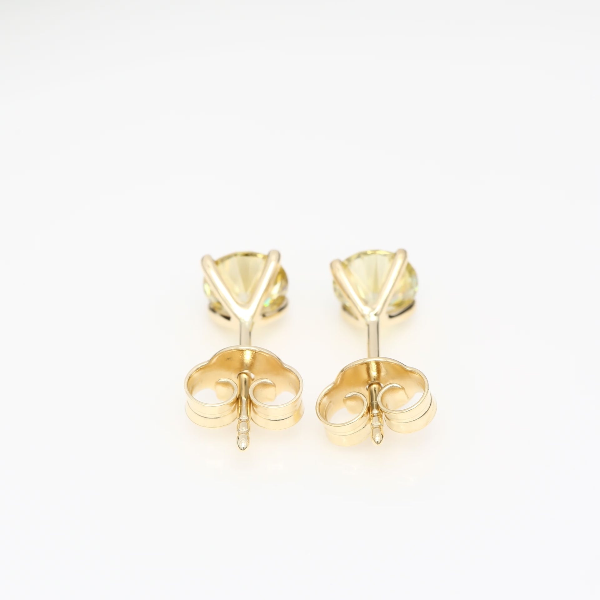 2 x 0.50 CT (GUL RUND) DIAMANTÖRHÄNGEN