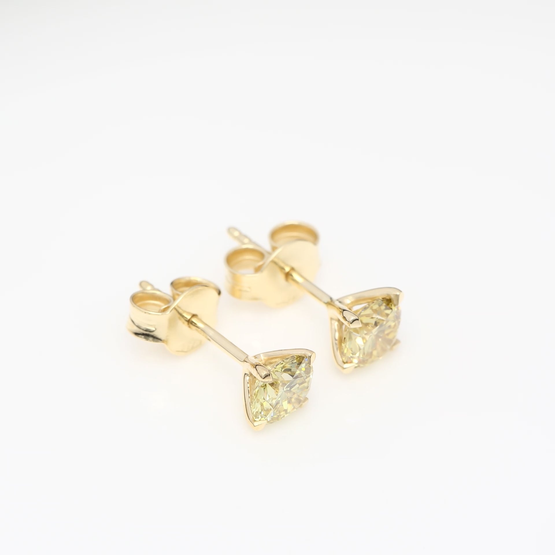 2 x 0.50 CT (GUL RUND) DIAMANTÖRHÄNGEN