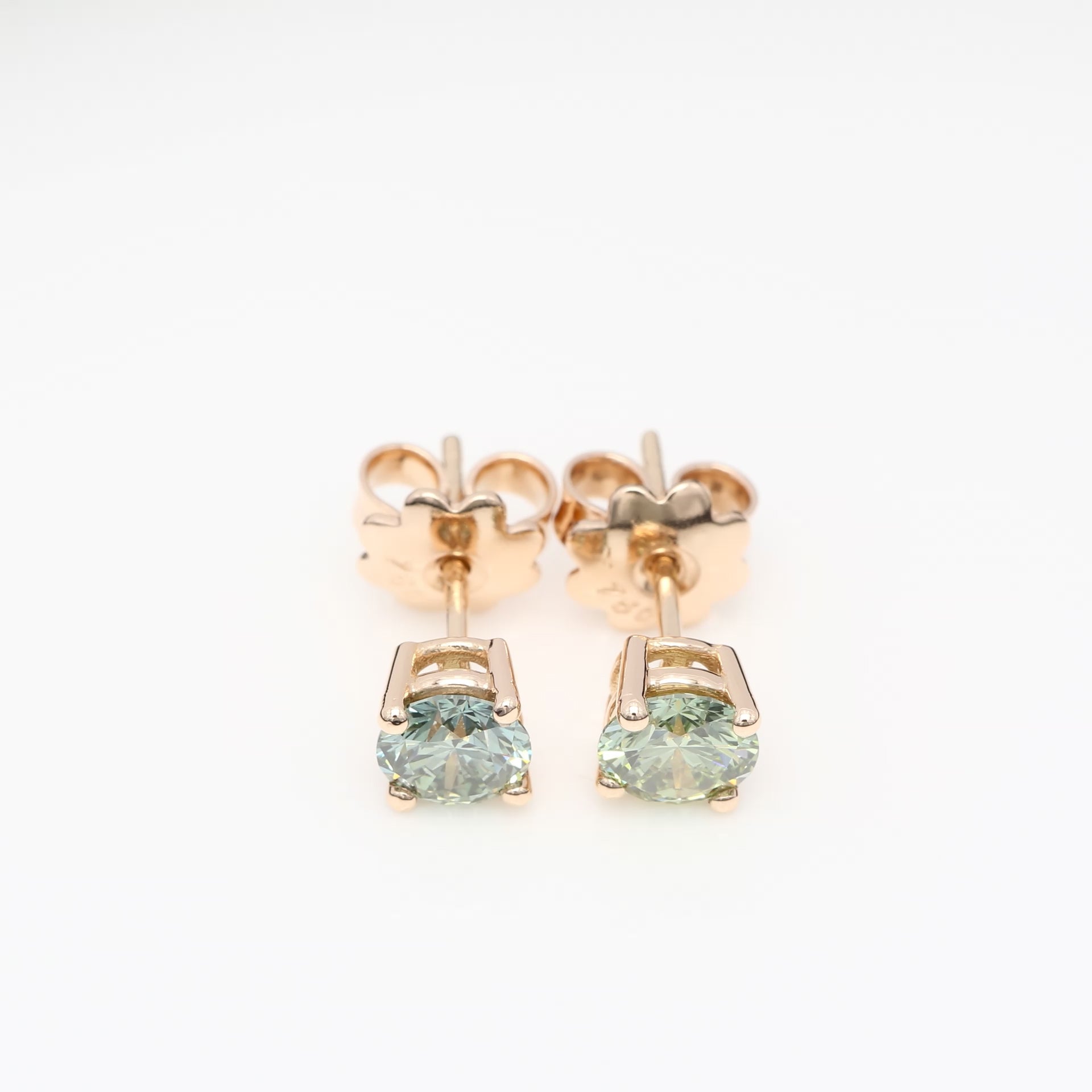 2 x 0.50 CT (GRÖN RUND) DIAMANTÖRHÄNGEN