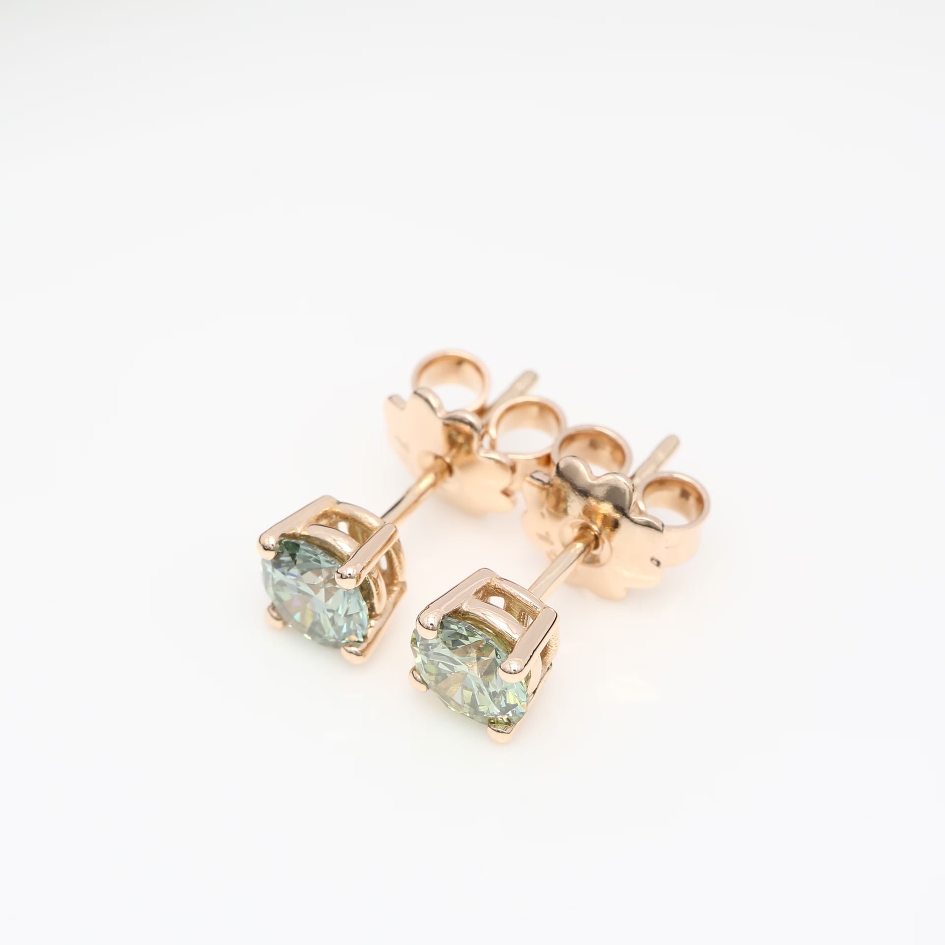 2 x 0.50 CT (GRÖN RUND) DIAMANTÖRHÄNGEN