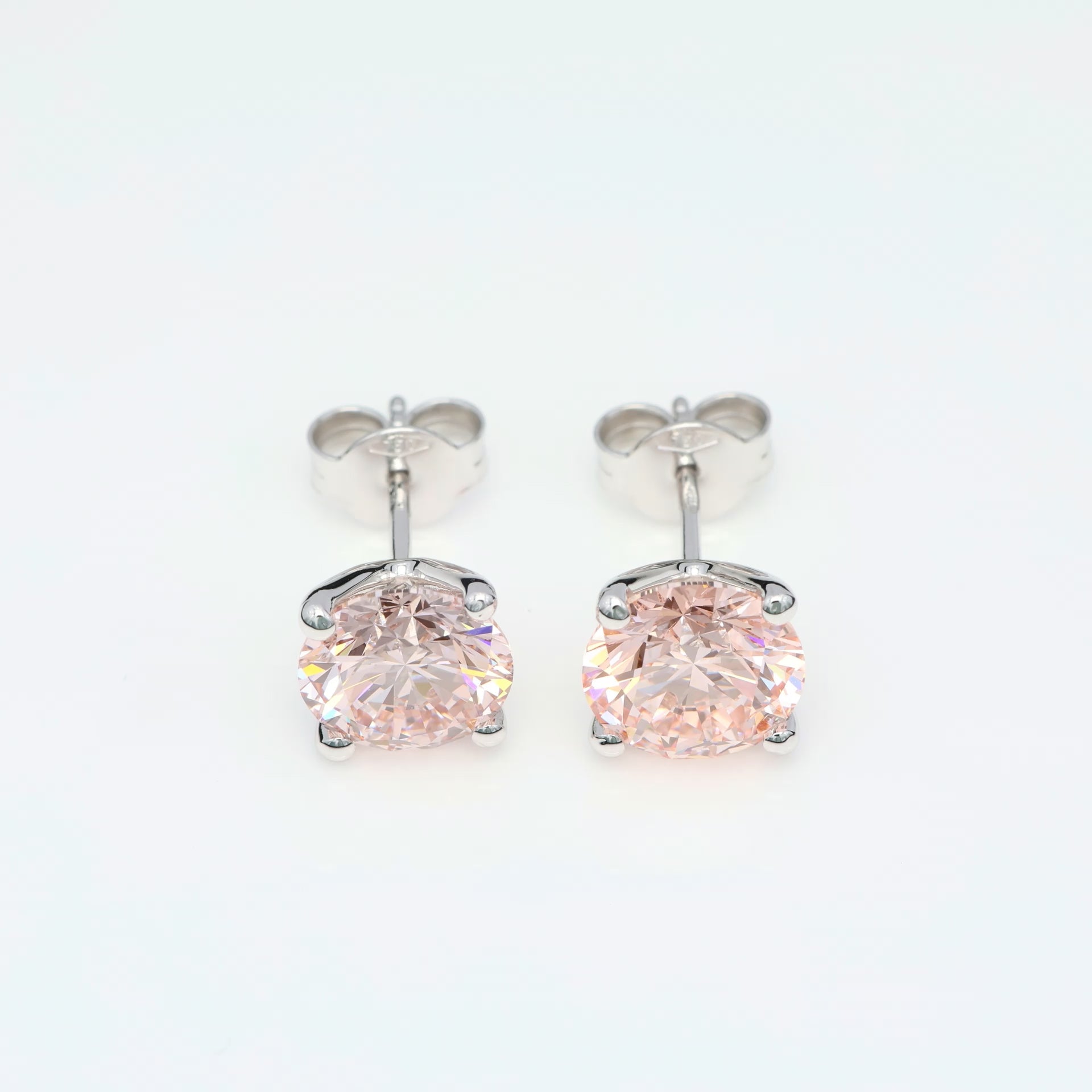 2 x 2.00 CT (ROSA RUND) DIAMANTÖRHÄNGEN