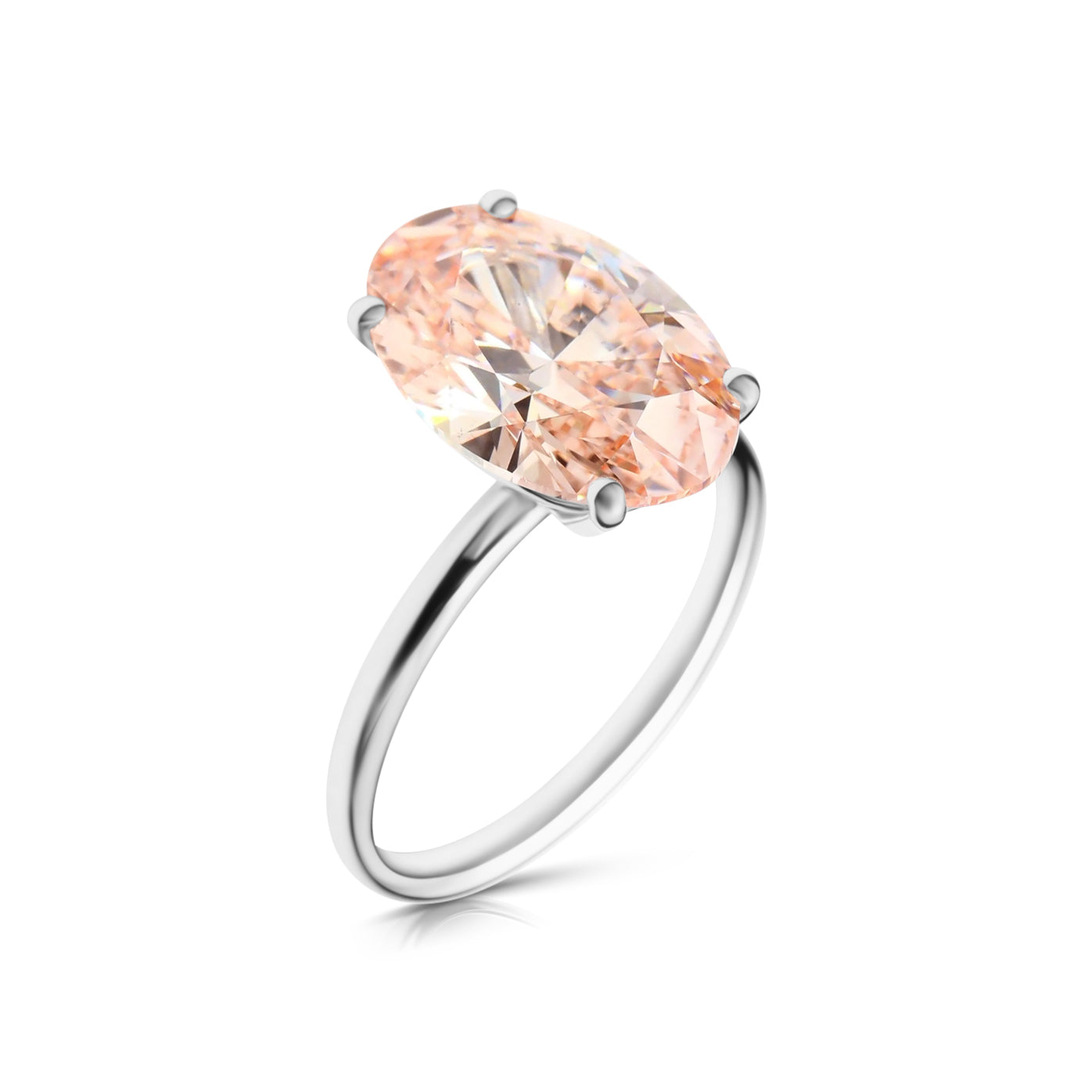 5.00 CT (ROSA OVAL) DIAMANTRING SOLITÄR